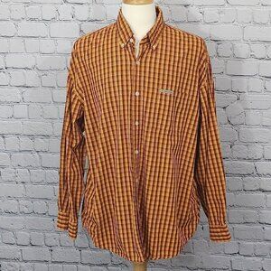 2/$20 US Polo Assn Orange Plaid Long Sleeve Shirt Size XL Button Front Casual